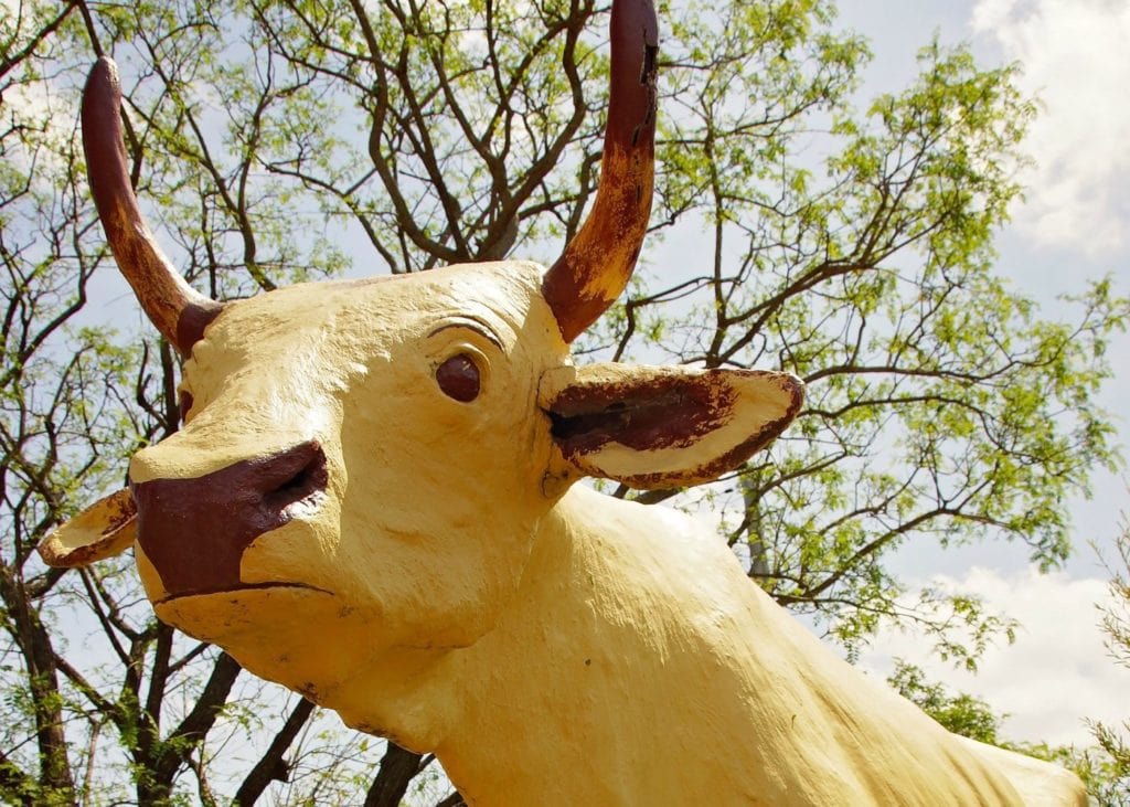 Banana bull statue